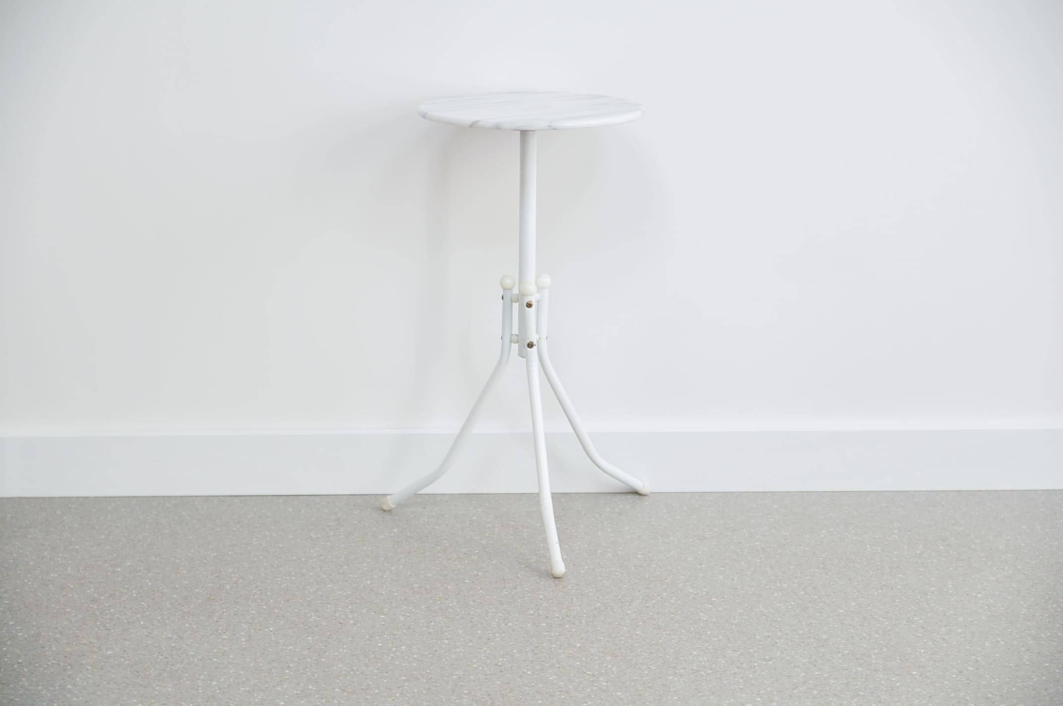 Vintage marble plant stool tripod