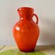 Vintage vase or pitcher in orange blown glass - Made in Italy