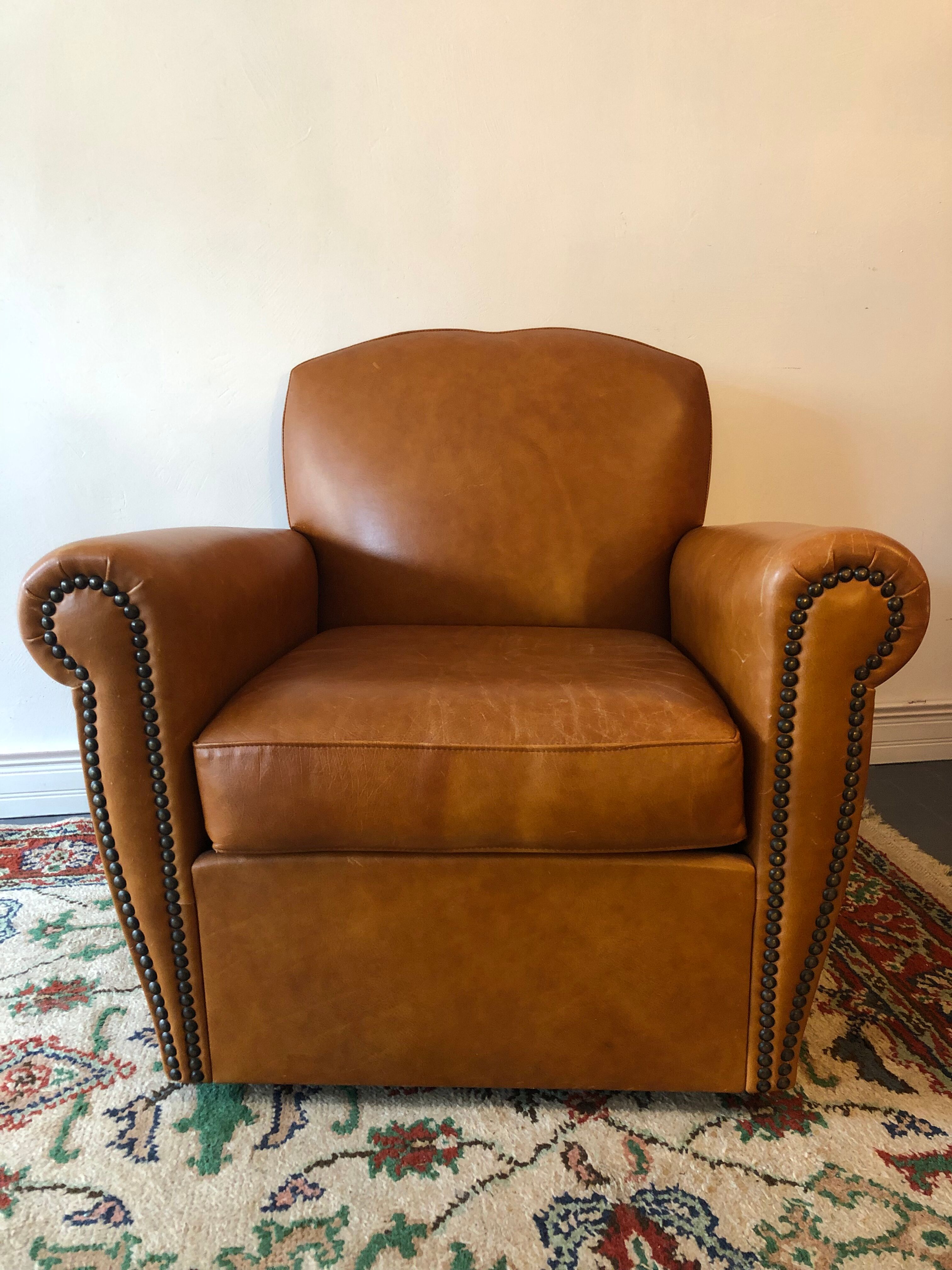 Leather club chair