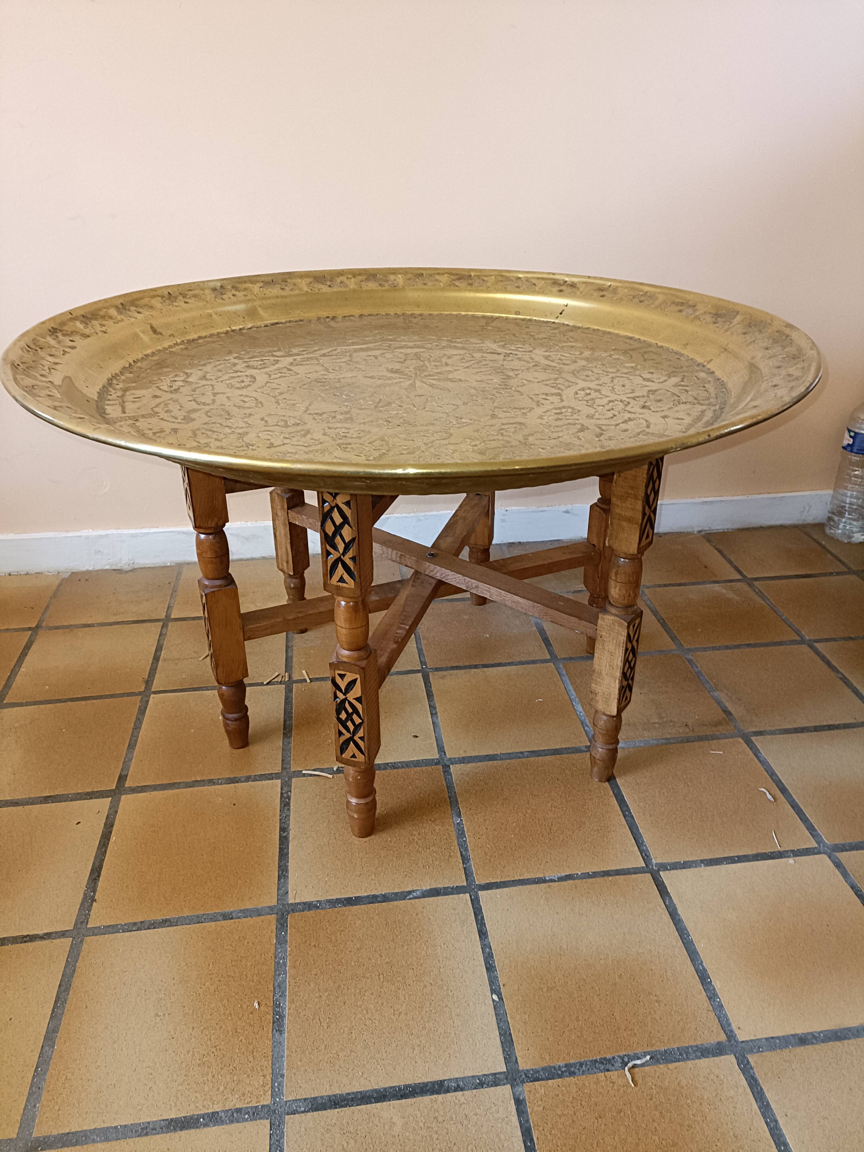 Copper top coffee table morocco