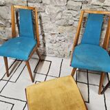 Set of 5 vintage spindle foot bistro chairs 1960"