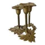 Floral Brass Candle Holder
