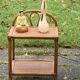 Bedside table, vintage bamboo and rattan shelf