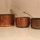 Lot of 3 copper pans No.10 and No.14