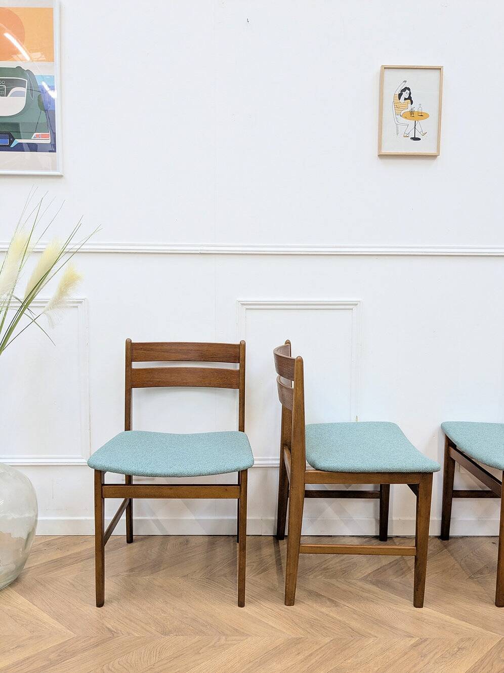 6 chaises vintage design scandinaves