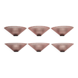 Set of six De Majo sconces in thick pink murano glass. Italy 1980s