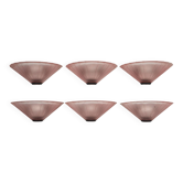 Ensemble de six appliques De Majo en verre de Murano rose épais. Italie, années 1980.