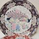 Set of 2 decorative plates Japanese peacock decoration with chrysanthemums