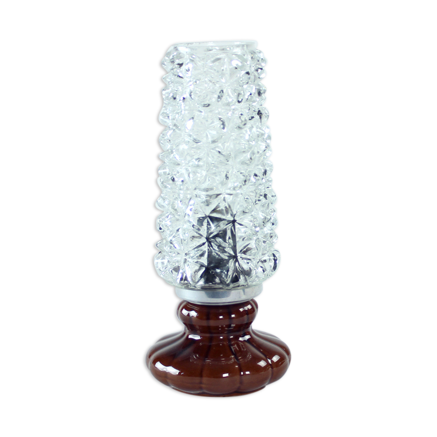 Lampe de table en céramique et verre, Tchécoslovaquie 1960