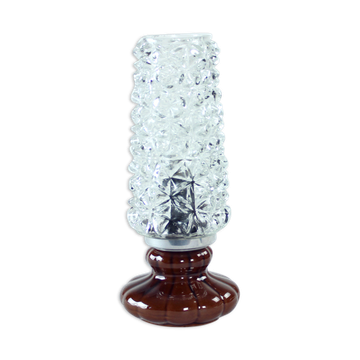 Lampe de table en céramique et verre, Tchécoslovaquie 1960