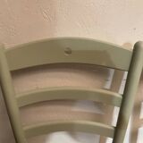 Pair of green straw sitting chairs