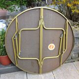 Table ronde Lafuma pliante et réglable en hauteur vintage années 60-70