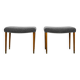 2 vintage footrests with wool seat