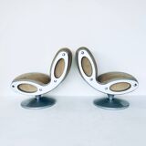 Pair of "Gluon" swivel armchairs by Marc Newson for Moroso, 1990's