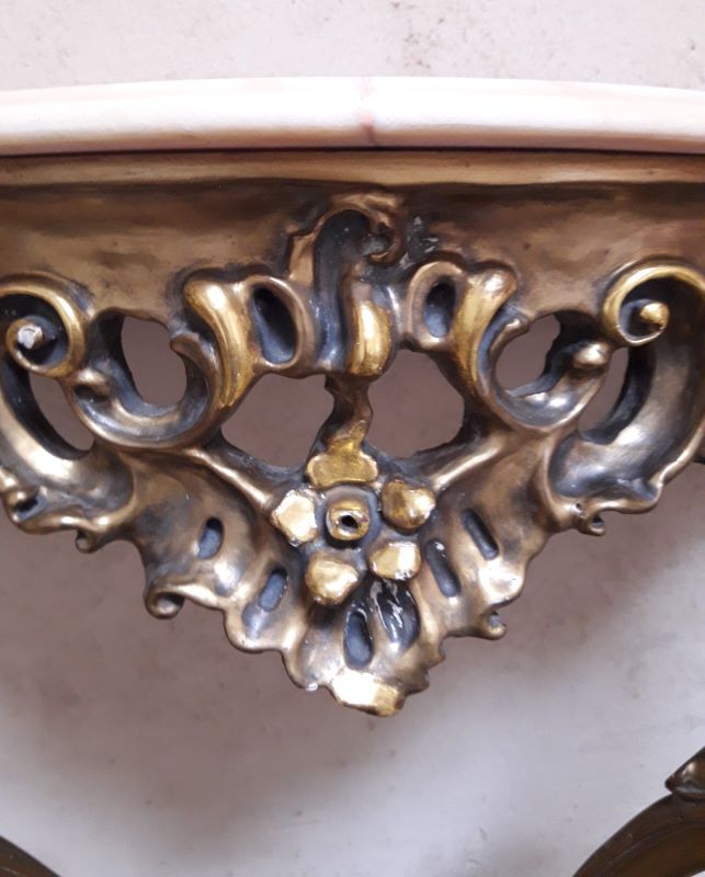 Gilded wooden console marble Louis XV style
