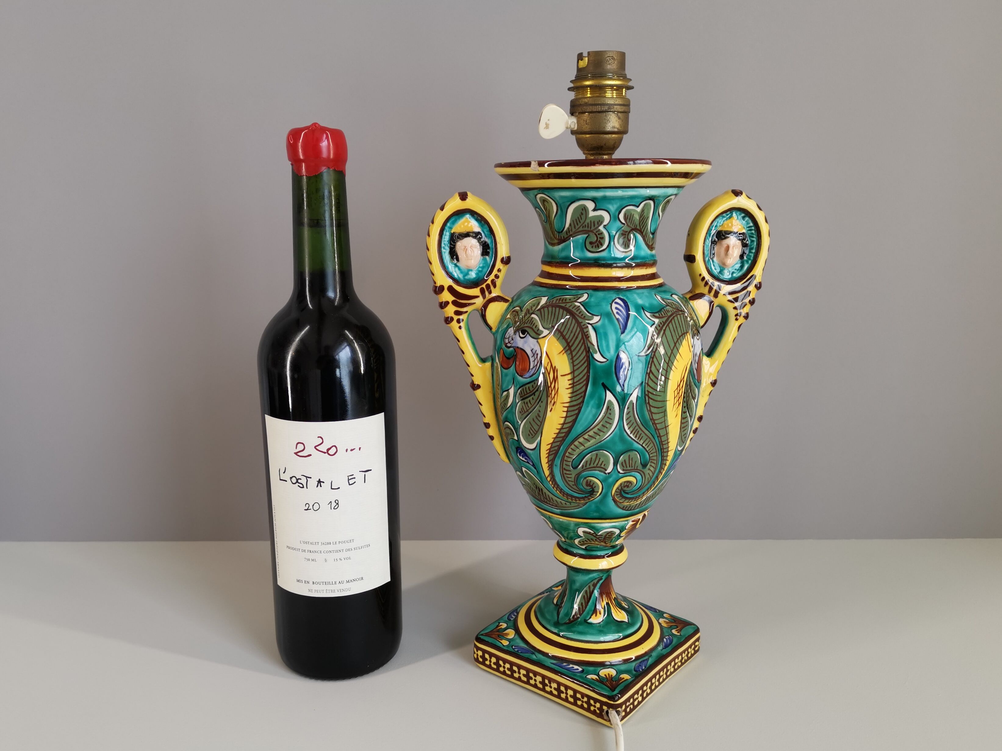 Gabriel Fourmaintraux Pottery of Desvres lamp base