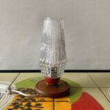 Small vintage bedside lamp in molded glass - 1950s