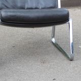 Paire de fauteuils Lange Drabert en cuir 1970