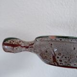 Vallauris fondue serving lot 1 large pot and 6 small pots décor thistle gray, blue, green