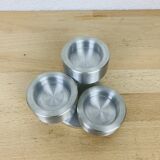Vintage brushed aluminum triple candle holder
