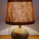 Vintage ceramic and burlap table lamp
