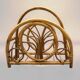Vintage bamboo and wicker magazine rack