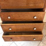 Storage unit art deco style in burled satinwood