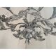 Contemporary brunish-clay florentine wrought iron leafs chandelier