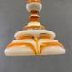 Italian art glass pendant lamp orange & white hand-blown chandelier, 1970s