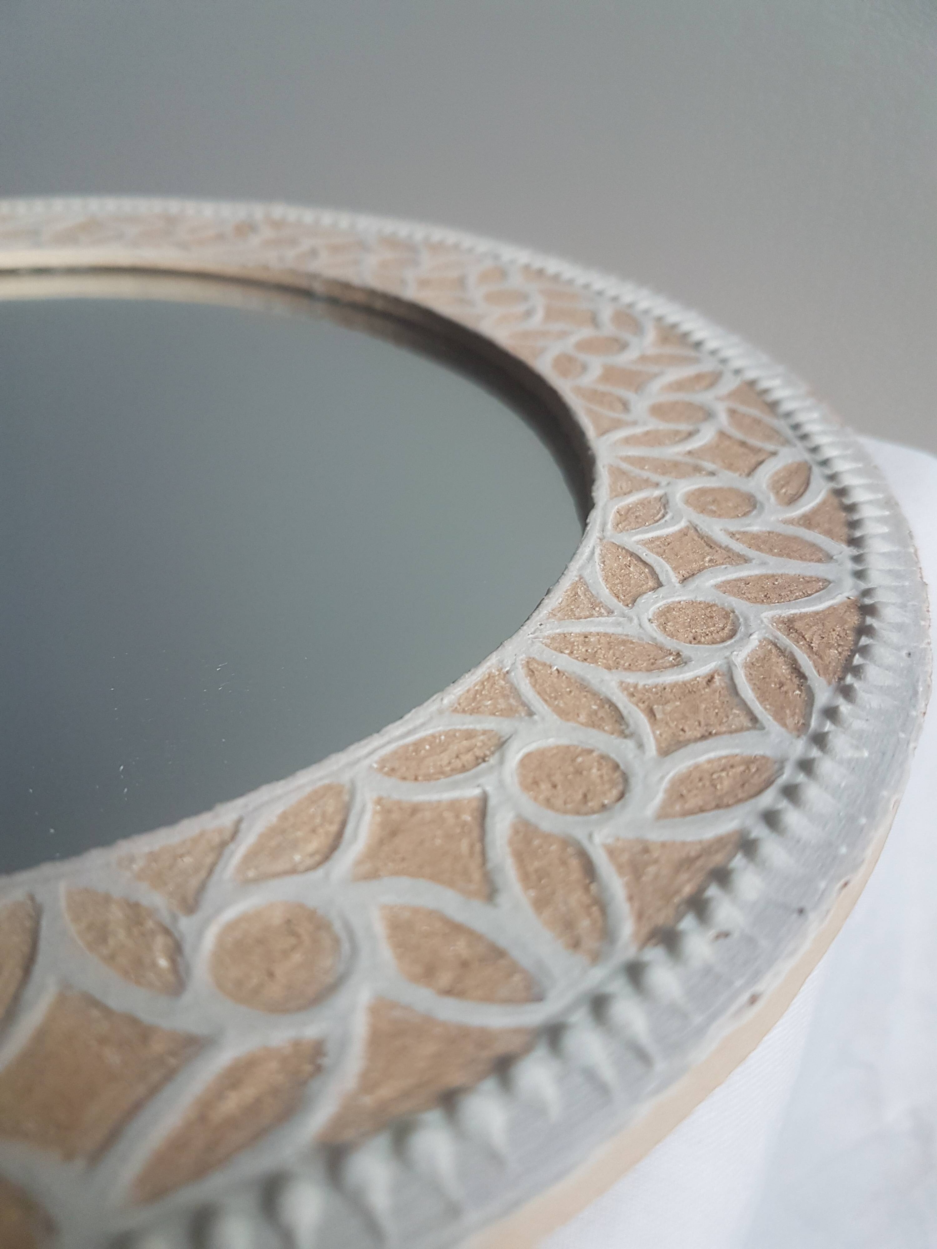 Large sgraffito mirror