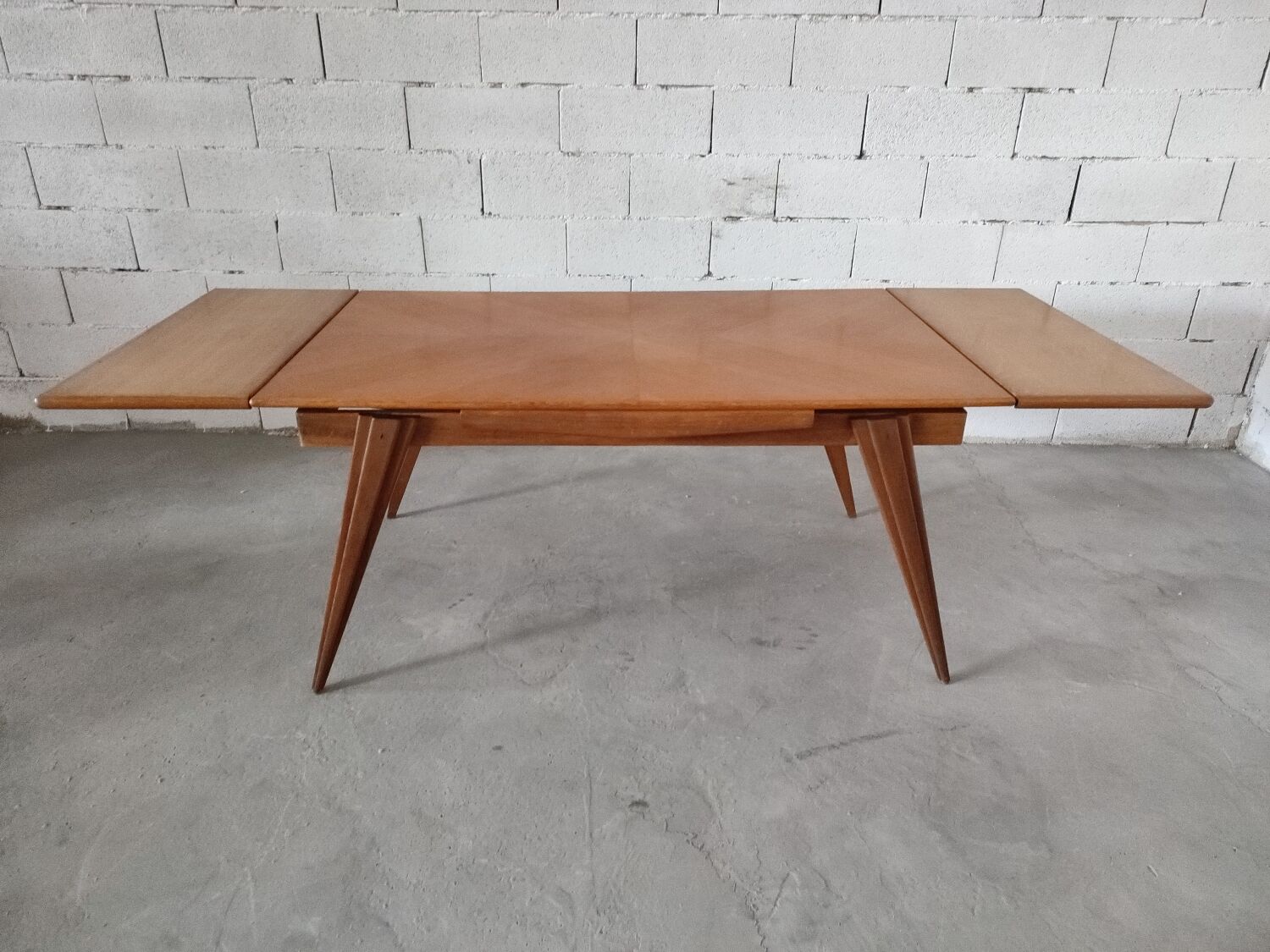 Vintage compass foot dining table