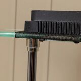 Vintage black metal and glass table lamp Bankers by Robert Sonneman for Georges Kovacs, Memphis Design 1980s