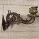 Antique French Gothic Dragon Bronze Double Piano Sconce Signed L. Pinet