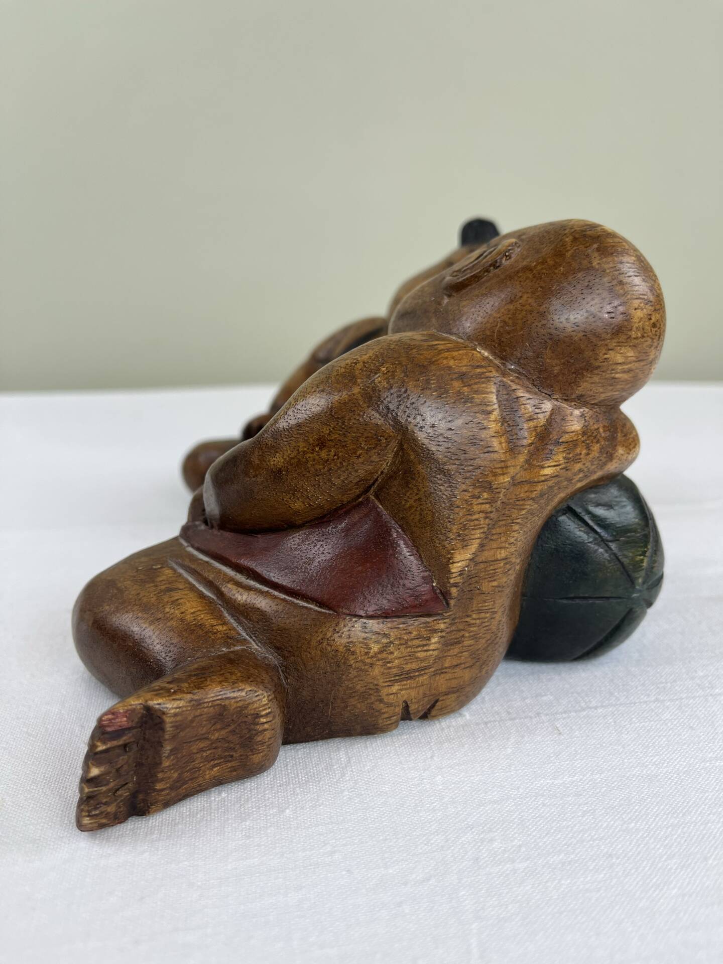 Carved wooden bookends