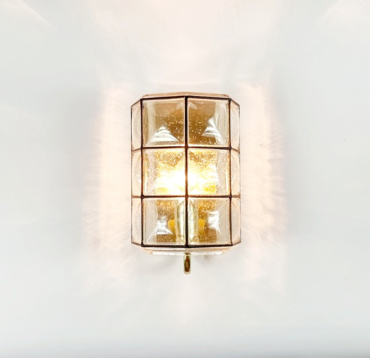 Mid-Century Bubble Glass & Iron Wall Lights from Limburg, Germany, 1960s