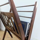 Vintage wooden magazine rack with Scandinavian design