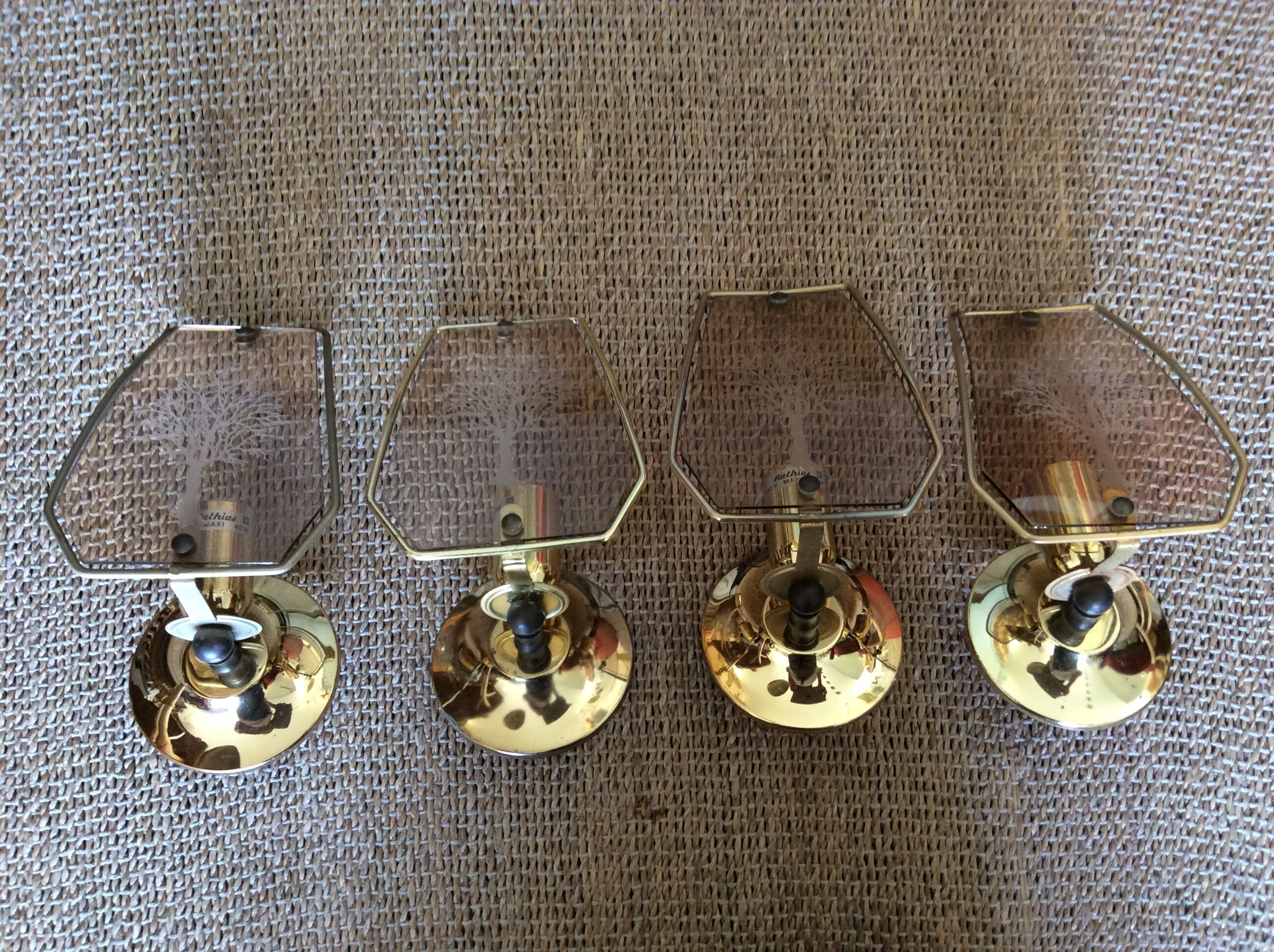 4 vintage wall lamps