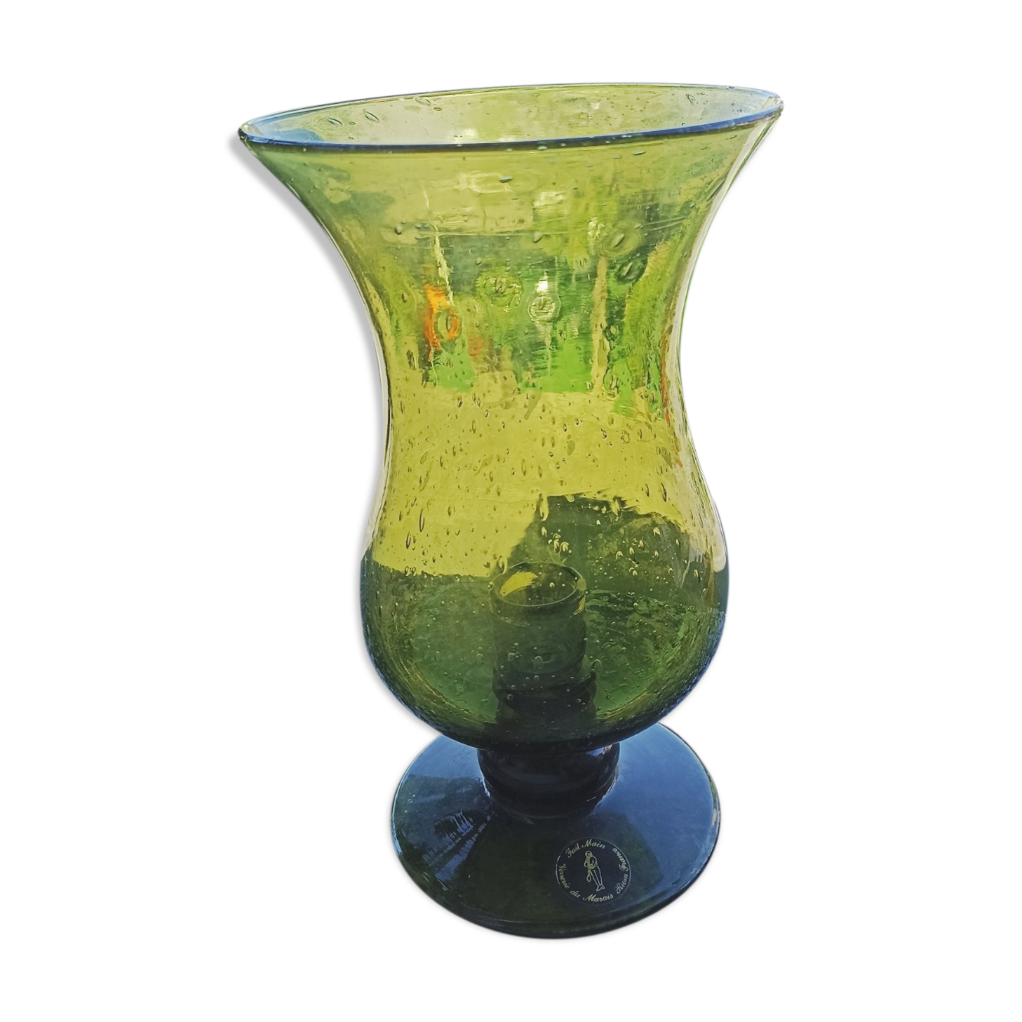 Outdoor photophore in bubbled glass by Verrerie du Marais