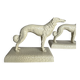 Rare paire de figurines en porcelaine de greyhound/borzoi. Tchécoslovaquie