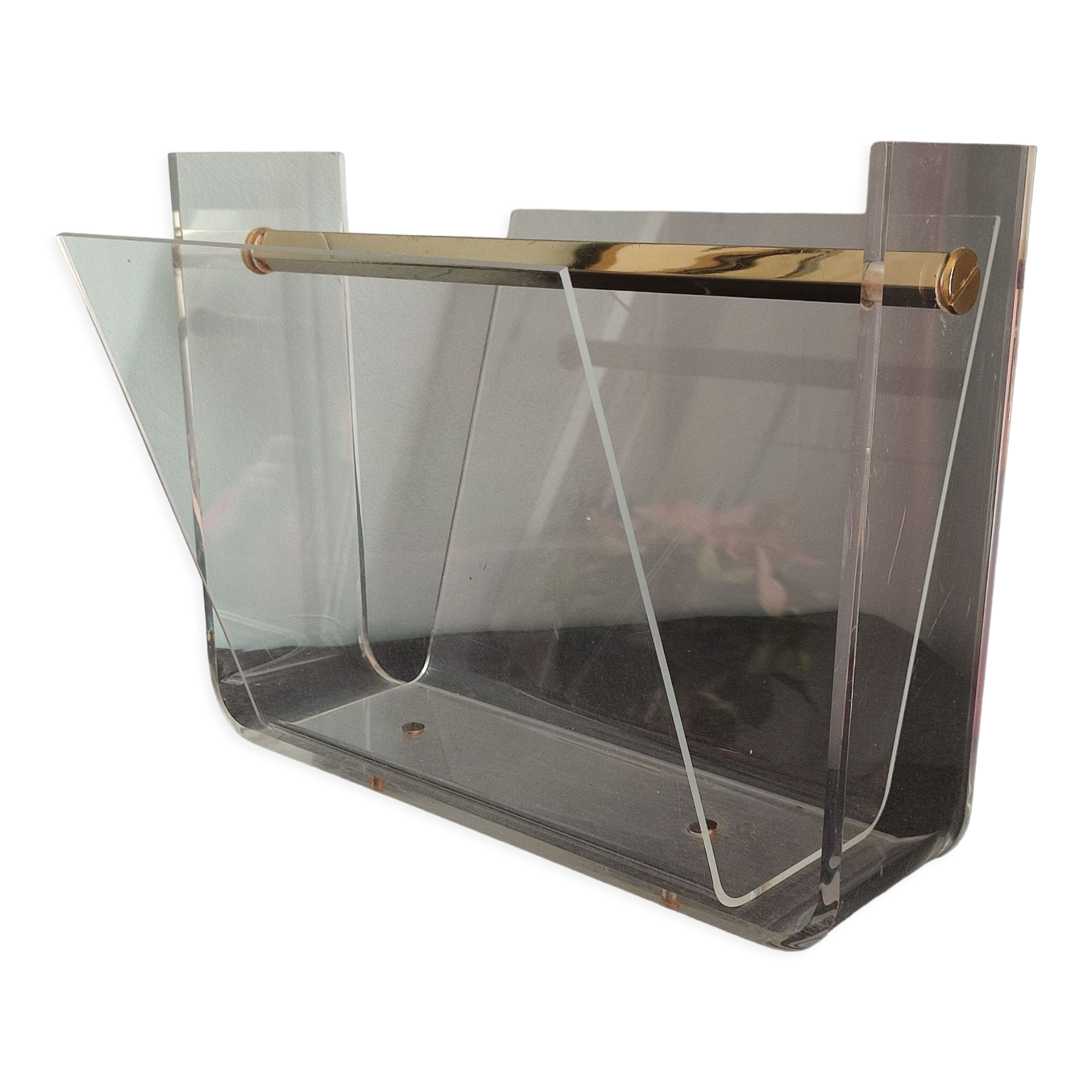 Vintage Roche Bobois plexiglass magazine door