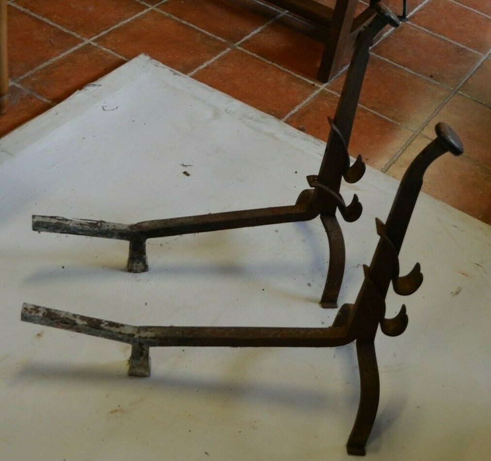 Pair of wrought iron chenets