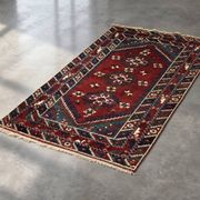 Vintage Red Hand-Woven Oriental Afghan Rug, 1970s