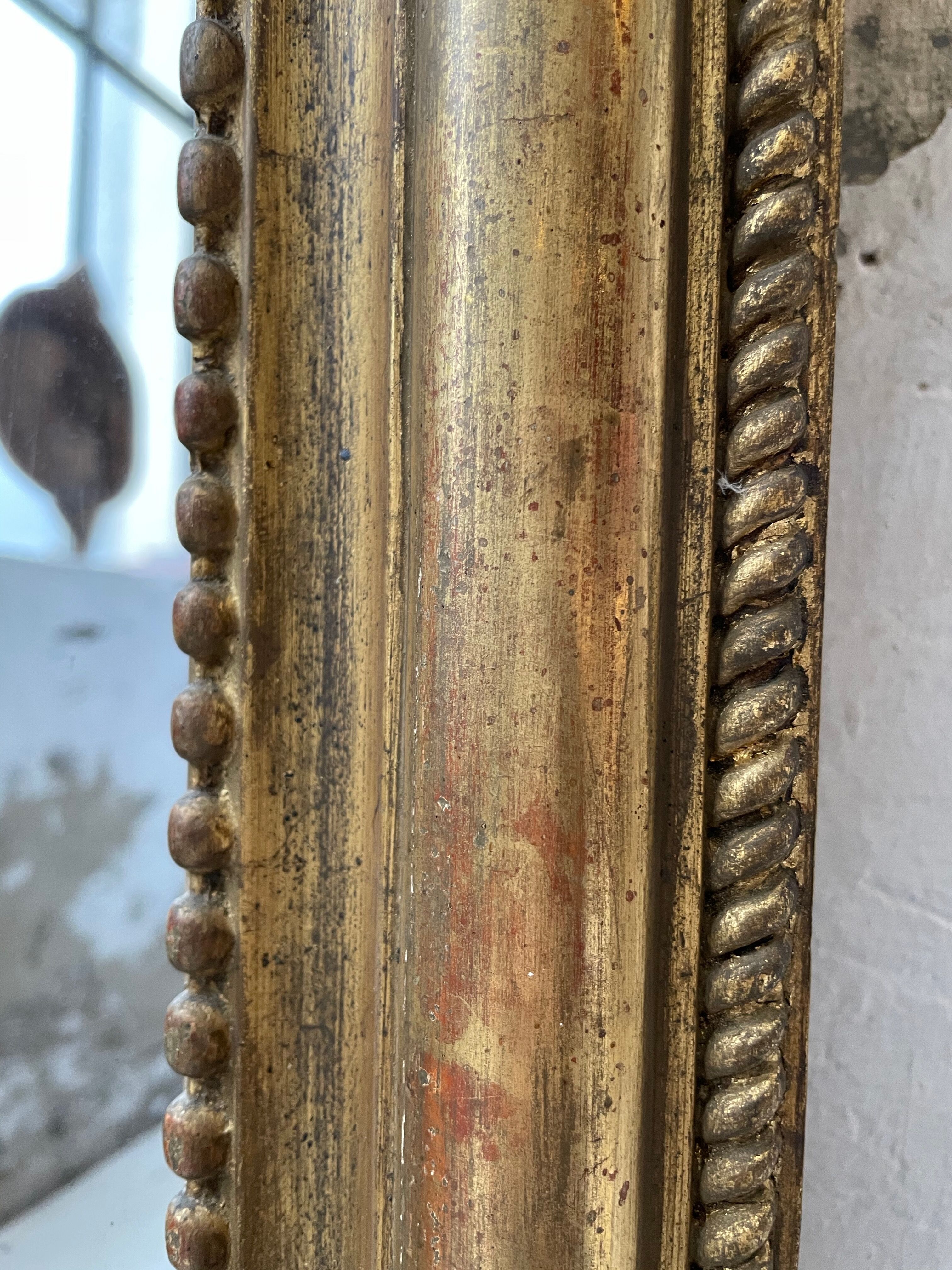 Louis Philippe Flowered Mirror 19th 84x150cm