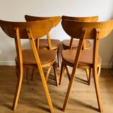 4 chaises « Banane » estampillées Luterma