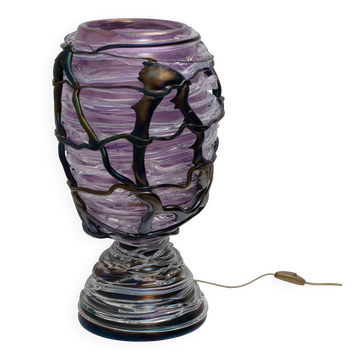 Lampe de table sculpturale en verre de Murano exceptionnelle, pièce unique, 1990
