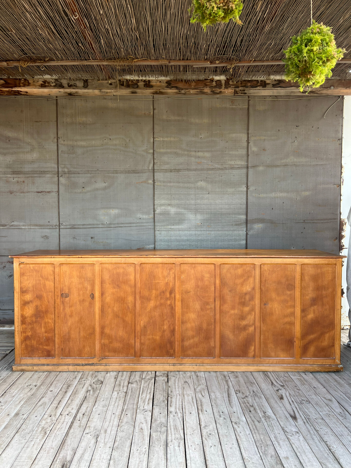 Old counter with sliding doors