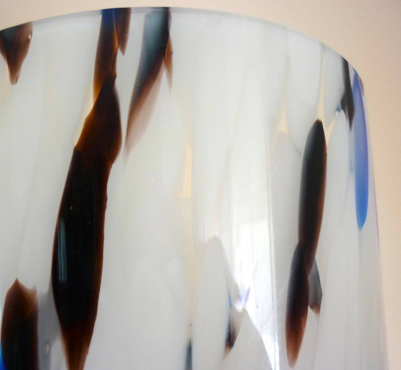 Large blown glass vase, speckled, thick, 70s/80s Murano design