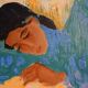 Nancy DELOUIS: Sweetness, Young woman asleep, Original signed lithograph