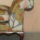 Antique banquette with cluster and ball feet, window seat in Mulberry Flying Ducks fabric.