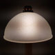 Vintage wooden table lamp with glass lampshade, 80s